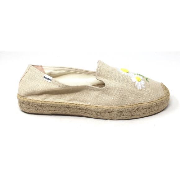 Soludos Daisy Smoking Slipper Woman's Size 9.5 Canvas Espadrille Flat Shoes - Picture 5 of 7